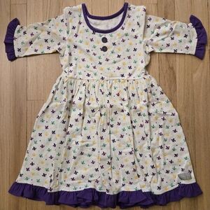 New Eleanor Rose Mardi Gras Dress - Size 7-8 - Girls Kids Purple Yellow Green
